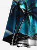 Plus Size Coconut Tree Sea Mountain Aurora Galaxy Print Cold Shoulder Crisscross Hawaii Maxi Dress -  