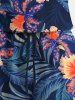 Combinaison hawaïenne cintrée grande taille à imprimé fleurs, pois et feuilles - Bleu 6X