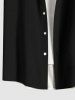 Chemise hawaïenne grande taille à imprimé tropical, fleurs d'hibiscus et feuilles, avec poches et boutons, pour homme - Noir L