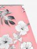 Jupe hawaïenne fendue grande taille à imprimé feuilles tropicales et fleurs d'hibiscus - Rose clair 1X
