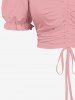 Plus Size Cinched Ruched Ruffles Cold Shoulder Cami Top -  