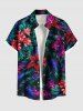 Ombre Tropical Leaf Hibiscus Flower Print Plus Size Matching Hawaii Beach Outfit For Couples -  