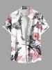 Matching Hawaii Shirt and Romper Plus Size Beach Outfit Tropical Leaf Hibiscus Printed for Couples -  