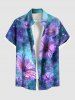 Galaxy Tie Dye Hibiscus Flowers Print Plus Size Matching Hawaii Beach Outfit For Couples -  