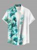 Ombre Flowers Leaf Print Plus Size Matching Hawaii Beach Outfit For Couples -  