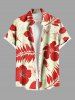 Tenue de plage hawaïenne assortie grande taille à imprimé tropical, motif fleur d'hibiscus et feuilles, pour couples - Rouge 
