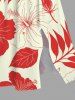 Tenue de plage hawaïenne assortie grande taille à imprimé tropical, motif fleur d'hibiscus et feuilles, pour couples - Rouge 