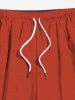 Plus Size Solid Drawstring Pockets Hawaii Beach Shorts For Men -  