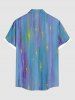 Plus Size Glitter Ombre Meteor Print Hawaii Button Pocket Shirt For Men -  