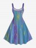 Plus Size Glitter Ombre Meteor Print Hawaii A Line Tank Dress -  