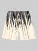 Plus Size Ethnic Stripes Print Beach Shorts For Men -  
