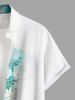 Plus Size Ombre Flowers Leaf Print Buttons Pocket Hawaii Shirt For Men -  