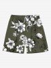 Flowers Leaf Print Plus Size Matching Hawaii Beach Outfit For Couples -  