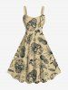 Pineapple Skulls Flowers Leaf Flamingo Print Plus Size Matching Hawaii Beach Outfit For Couples -  