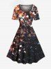 Glitter Galaxy Sequins Print Plus Size Matching Hawaii Beach Outfit For Couples -  