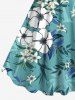 Flowers Leaf Coconut Tree Print Plus Size Matching Hawaii Beach Outfit For Couples -  