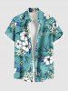 Flowers Leaf Coconut Tree Print Plus Size Matching Hawaii Beach Outfit For Couples -  