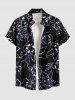 Flowers Leaf Print Plus Size Matching Hawaii Beach Outfit For Couples -  