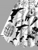 Plus Size Octopus Shark Anchor Pirate Print Hawaii Cruise A Line Tank Dress -  