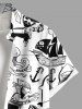 Plus Size Octopus Shark Anchor Pirate Print Hawaii Cruise Button Pocket Shirt For Men -  