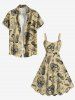 Plus Size Pineapple Skulls Flowers Leaf Flamingo Print Hawaii Tank Dress -  