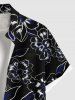 Plus Size Flowers Leaf Print Buttons Pocket Hawaii Shirt For Men -  