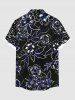 Plus Size Flowers Leaf Print Buttons Pocket Hawaii Shirt For Men -  