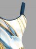 Plus Size Flowers Geometric Pattern Metallic Print Hawaii Tank Dress -  