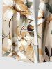 Plus Size Flowers Leaf Print Buttons Hawaii Pocket Shirt For Men -  