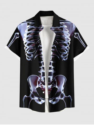 Halloween Costume Skeleton Print Plus Size Matching Hawaii Beach Outfit For Couples