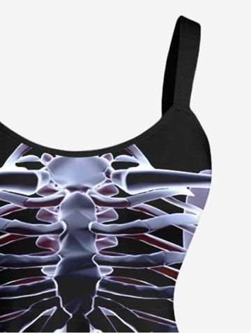 Halloween Costume Skeleton Print Plus Size Matching Hawaii Beach Outfit For Couples