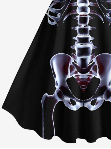 Halloween Costume Skeleton Print Plus Size Matching Hawaii Beach Outfit For Couples