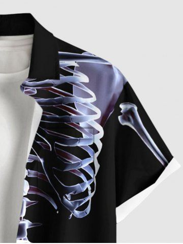 Halloween Costume Skeleton Print Plus Size Matching Hawaii Beach Outfit For Couples