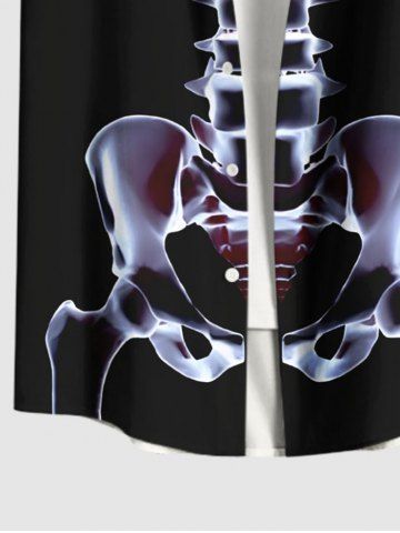 Halloween Costume Skeleton Print Plus Size Matching Hawaii Beach Outfit For Couples