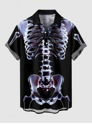 Chemise grande taille à boutons et poches pour homme - Noir XL