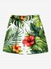 Tropical Leaf Hibiscus Flower Print Plus Size Matching Hawaii Beach Outfit For Couples -  