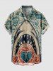 Shark Heart Skulls Diver Print Plus Size Matching Hawaii Beach Outfit For Couples -  