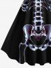 Halloween Costume Skeleton Print Plus Size Matching Hawaii Beach Outfit For Couples -  