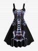 Halloween Costume Skeleton Print Plus Size Matching Hawaii Beach Outfit For Couples -  
