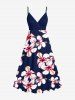 Hibiscus Flower Print Plus Size Matching Hawaii Beach Outfit For Couples -  