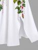 Plus Size Tropical Leaf Hibiscus Flower Branch Print Hawaii Split Pocket A Line Midi Dress -  