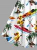Plus Size Coconut Tree Duck Sailboat Sea Print Hawaii A Line Tank Dress -  