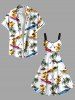 Robe débardeur grande taille à imprimé cocotier, canard, voilier, mer, style hawaïen, coupe trapèze - Blanc 6X
