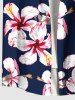 Chemise hawaïenne grande taille à imprimé fleurs d'hibiscus et poches boutonnées pour homme - Noir XL