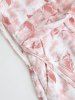 Robe de Laitière Evasée Fleur Feuille Imprimées avec Poches de Grande Taille à Volants - Rose clair 5x | US 30-32