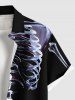 Chemise grande taille à boutons et poches pour homme - Noir XL