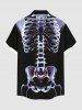 Chemise grande taille à boutons et poches pour homme - Noir 6XL