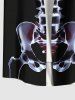 Chemise grande taille à boutons et poches pour homme - Noir 6XL