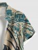 Plus Size Shark Heart Skulls Diver Print Buttons Pocket Hawaii Shirt For Men -  