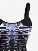 Plus Size Skeleton Print Tank Dress -  
